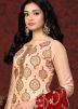 Peach Chanderi Pant Suit Set