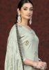 Grey Embroidered Chanderi Suit Set