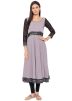 Grey Crepe Readymade Flared Long Kurta