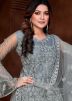 Grey Thread Embroidered Anarkali Suit Set