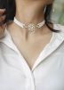 White Beaded Choker Necklace