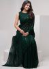 Green Sequinned Georgette Saree & Blouse