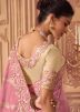 Pink Heavy Border Saree & Blouse
