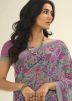 Purple Georgette Printed Saree 