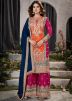 Multicolor Embroidered Palazzo Suit Set
