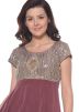 Brown Sequins Embellished Crape Kurti