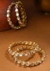 Golden Kundan Studded Bangle Set