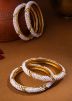 White Alloy Based Beaded Bangle Set