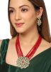 Red Beads Work Necklace Set