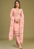 Pink Embroidered Pant SuitS Set