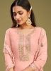 Pink Embroidered Pant SuitS Set