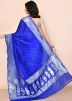 Blue Woven Work Saree In Georgette