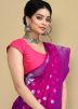 Pink Zari Georgette Saree & Blouse