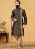 Black Printed Ready Kurta Churidar
