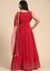 Red Handwork Anarkali Suit Set