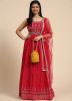 Red Handwork Anarkali Suit Set