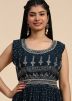Blue Handwork Anarkali Suit Set