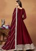 Maroon Embroidered Anarkali Suit Set