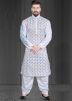 Off White Paisley Printed Kurta With Salwar