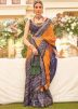 Orange Silk Saree In Woven Work
