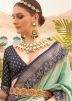 Green Woven Border Silk Saree