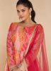 Pink Printed Anarkali Suit Set