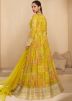 Yellow Printed Anarkali Suit Set