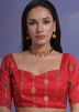 Red Embroidered Border Georgette Saree