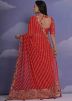 Red Embroidered Border Georgette Saree