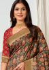 Multicolor Digital Printed Tussar Silk Saree 