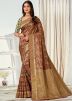 Multicolor Digital Printed Tussar Silk Saree 