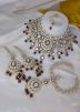 Maroon Stone Studded Necklace Set