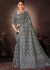 Grey Chanderi Digital Printed Saree