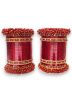 Maroon Stone Studded Bangle Set