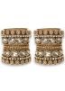 Golden Studded Stone Bangle Set
