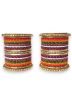 Multicolored Bangle Set In Stone Work