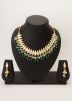 Green Mirror Work Necklace Set