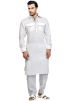 Readymade White Cotton Pathani Suit