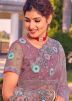 Lavender Embroidered Saree In Net