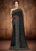 Black Embroidered Saree In Net