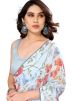Light Blue Digital Printed Readymade SareeIn Georgette