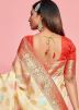 Off White Woven Work Art Silk Saree