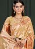 Light Brown Saree In Woven Work