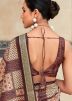 Brown Digital Printed Viscose Saree
