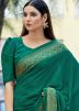 Green Printed Saree In Crape