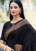 Black Printed Saree In Crape
