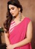 Pink Digital Printed Readymade  Georgette Saree 