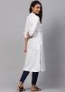Readymade White Rayon Long Kurta