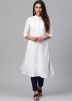 Readymade White Rayon Long Kurta