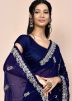 Blue Handwork Saree In Georgette